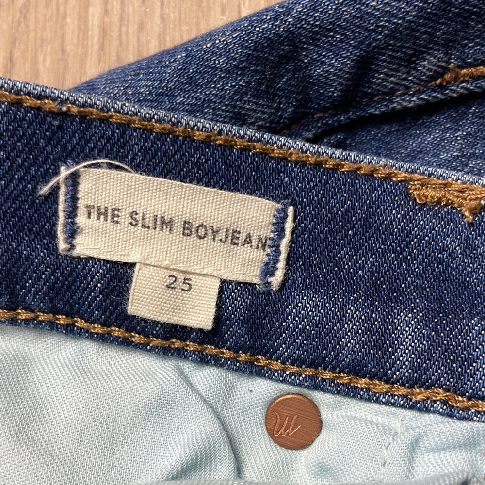 Madewell Jeans The Slim Boyjean Size 25 0 Medium Wash Denim Low to Mid Rise - Picture 4 of 6